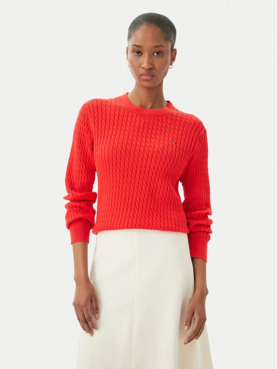 Zdjęcie produktu Tommy Hilfiger Sweter WW0WW44993 Czerwony Regular Fit
