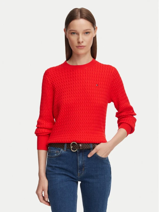 Zdjęcie produktu Tommy Hilfiger Sweter WW0WW44993 Czerwony Regular Fit