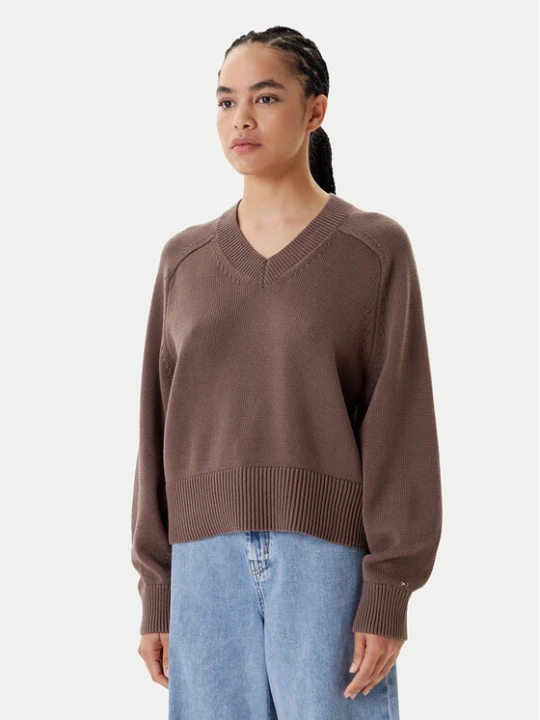 Zdjęcie produktu Tommy Hilfiger Sweter WW0WW45700 Brązowy Regular Fit