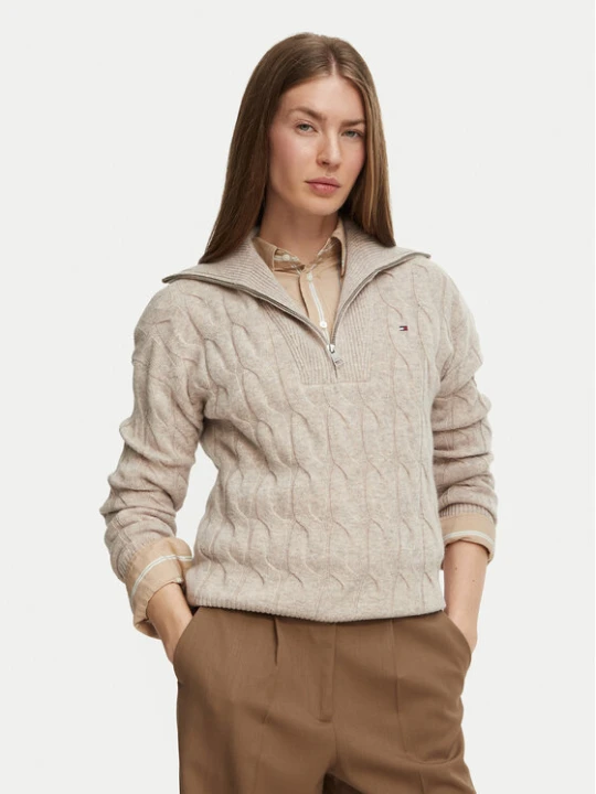 Zdjęcie produktu Tommy Hilfiger Sweter WW0WW46425 Beżowy Regular Fit