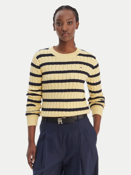 Zdjęcie produktu Tommy Hilfiger Sweter WW0WW47644 Żółty Regular Fit