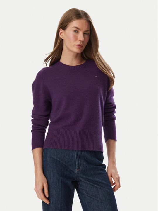 Zdjęcie produktu Tommy Hilfiger Sweter WW0WW51432 Fioletowy Regular Fit