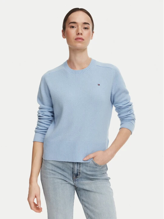 Zdjęcie produktu Tommy Hilfiger Sweter WW0WW51432 Niebieski jasny Regular Fit