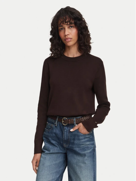 Zdjęcie produktu Tommy Hilfiger Sweter WW0WW52298 Brązowy ciemny Regular Fit