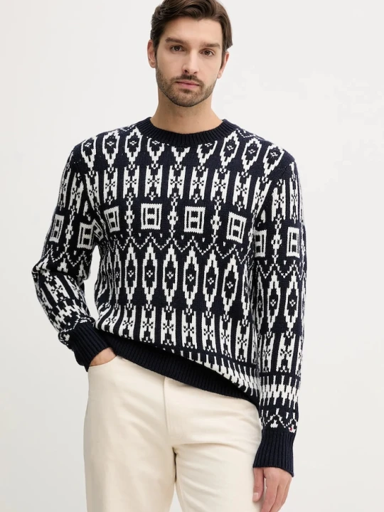 Zdjęcie produktu Tommy Hilfiger sweter z dodatkiem wełny granatowy