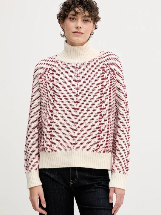 Zdjęcie produktu Tommy Hilfiger sweter z dodatkiem wełny czerwony