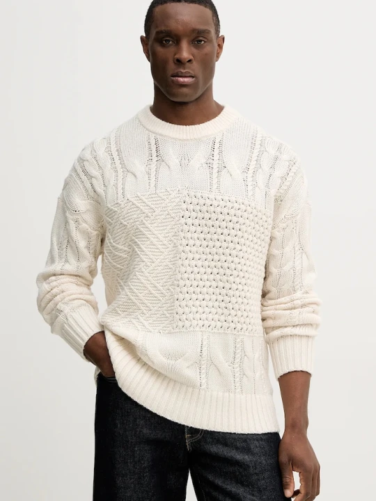 Zdjęcie produktu Tommy Hilfiger sweter z dodatkiem wełny beżowy
