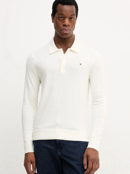 Zdjęcie produktu Tommy Hilfiger sweter z domieszką kaszmiru beżowy