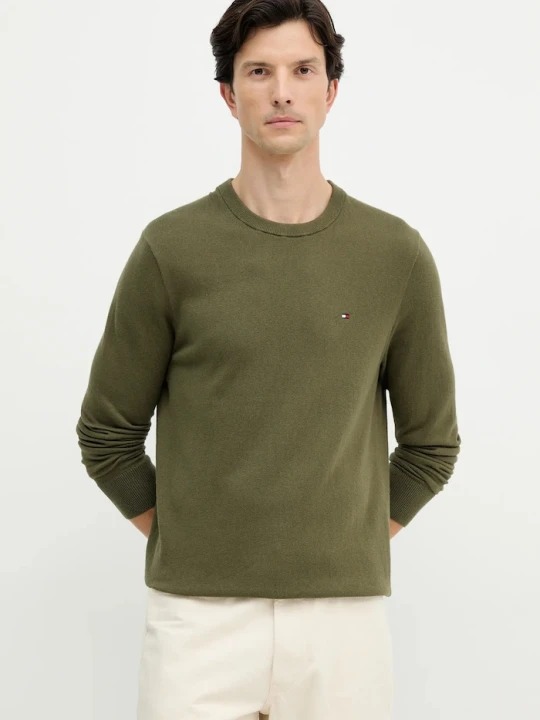 Zdjęcie produktu Tommy Hilfiger sweter z domieszką kaszmiru zielony