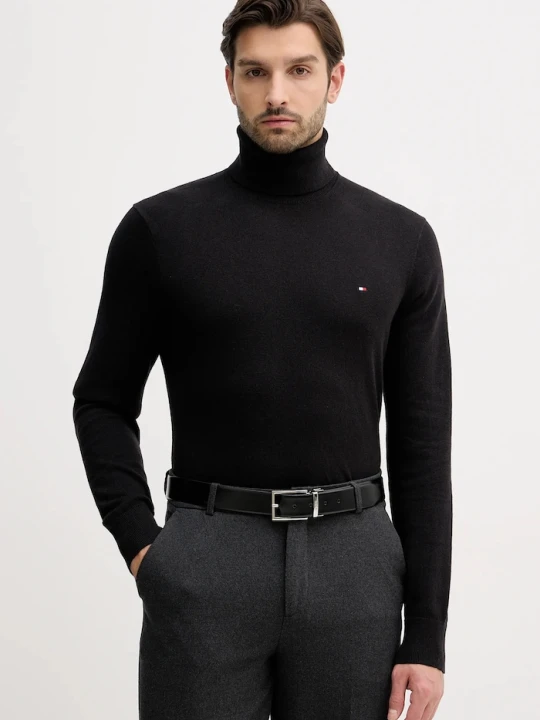 Zdjęcie produktu Tommy Hilfiger sweter z domieszką kaszmiru czarny