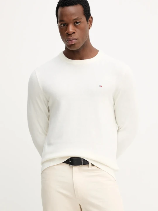 Zdjęcie produktu Tommy Hilfiger sweter z domieszką kaszmiru beżowy