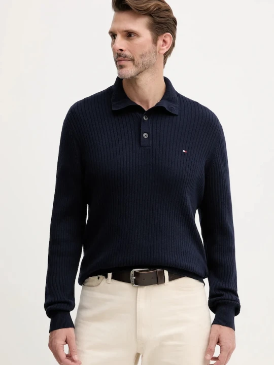 Zdjęcie produktu Tommy Hilfiger sweter z domieszką kaszmiru granatowy