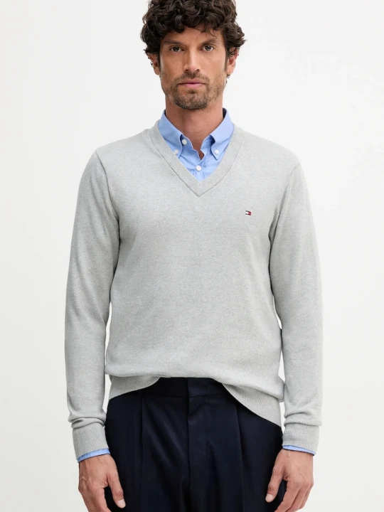 Zdjęcie produktu Tommy Hilfiger sweter z domieszką kaszmiru szary
