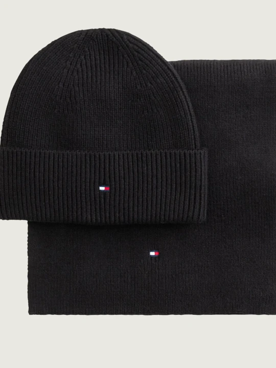 Zdjęcie produktu Tommy Hilfiger Szal + czapka | z dodatkiem wełny czarny