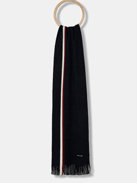 Zdjęcie produktu Tommy Hilfiger szalik z dodatkiem wełny granatowy