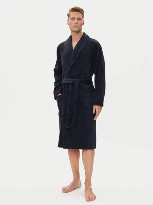 Zdjęcie produktu Tommy Hilfiger Szlafrok Icon Bathrobe 2S87905539 Granatowy