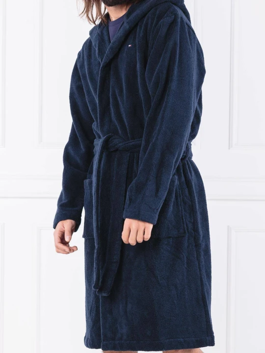 Zdjęcie produktu Tommy Hilfiger Szlafrok ICON HOODED granatowy