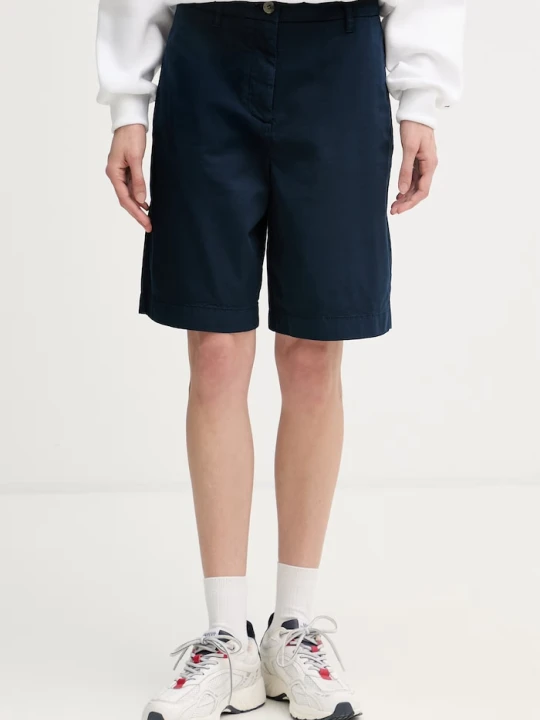 Zdjęcie produktu Tommy Hilfiger szorty chino damskie z bawełną granatowy