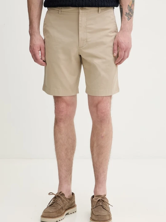 Zdjęcie produktu Tommy Hilfiger szorty chino męskie bawełniane z elastanem beżowy