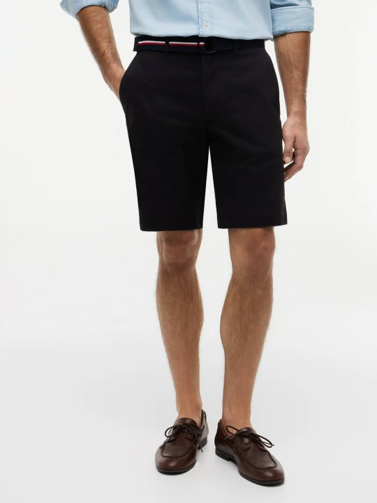 Zdjęcie produktu Tommy Hilfiger Szorty chino + pasek Denton | Slim Fit czarny
