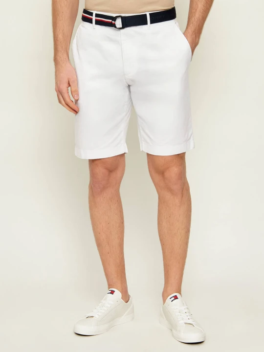 Zdjęcie produktu Tommy Hilfiger Szorty chino + pasek Denton | Slim Fit biały