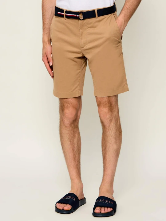 Zdjęcie produktu Tommy Hilfiger Szorty chino + pasek Denton | Slim Fit camel