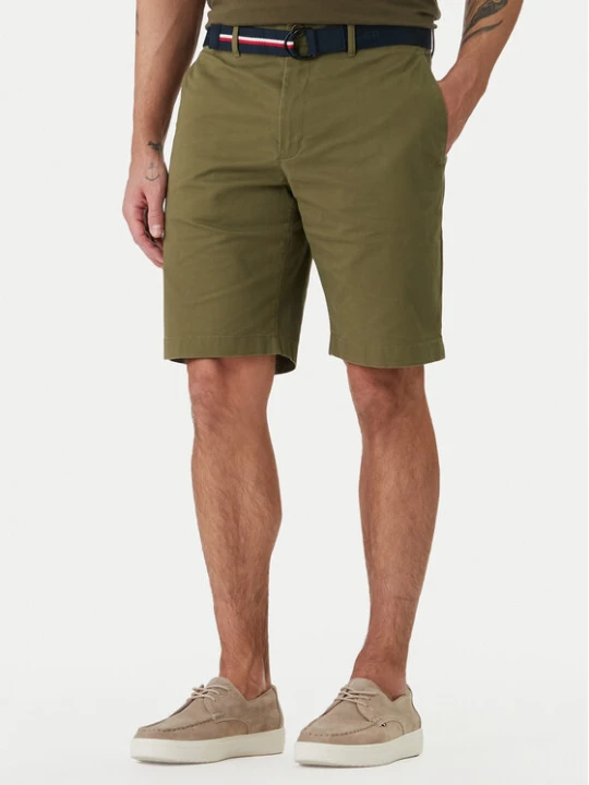 Zdjęcie produktu Tommy Hilfiger Komplet szorty i pasek Denton MW0MW42349 Khaki Slim Fit