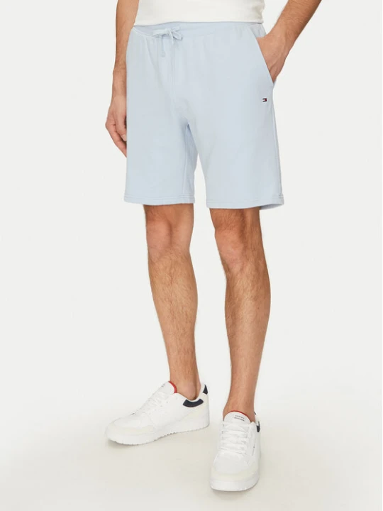 Zdjęcie produktu Tommy Hilfiger Szorty materiałowe Essential Terry Sweatshort MW0MW37240 Błękitny Regular Fit Niebieski jasny