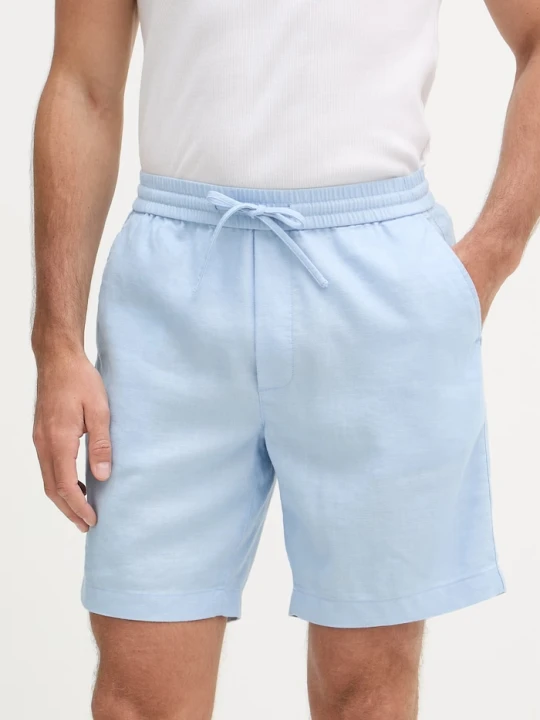 Zdjęcie produktu Tommy Hilfiger szorty męskie z lnem niebieski