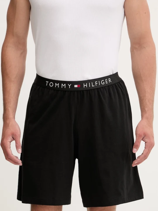 Zdjęcie produktu Tommy Hilfiger szorty piżamowe męskie bawełniane z elastanem czarny