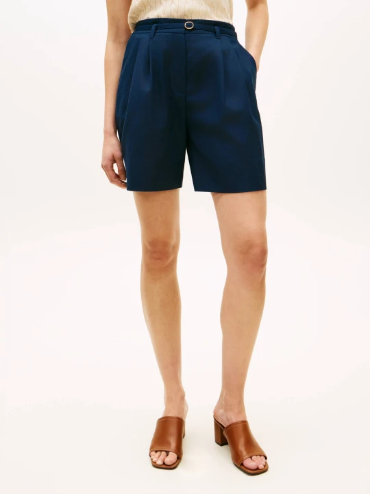 Zdjęcie produktu Tommy Hilfiger Szorty | Regular Fit | z dodatkiem lnu granatowy