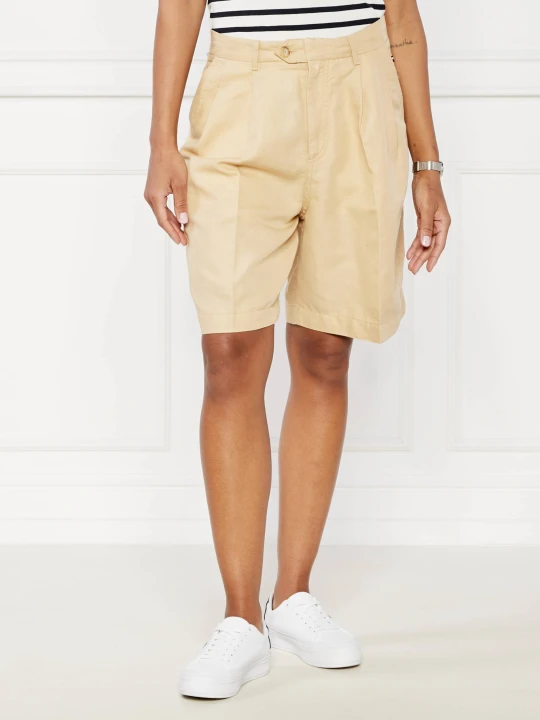 Zdjęcie produktu Tommy Hilfiger Bermudy | Regular Fit | z dodatkiem lnu piaskowy