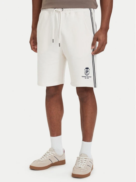Zdjęcie produktu Tommy Hilfiger Szorty sportowe Crest Embroidery MW0MW42878 Beżowy jasny Relaxed Fit