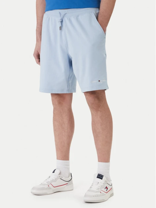 Zdjęcie produktu Tommy Hilfiger Szorty sportowe Logo MW0MW43068 Błękitny Regular Fit Niebieski jasny