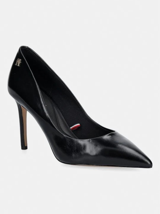 Zdjęcie produktu Tommy Hilfiger szpilki skórzane ESSENTIAL POINTED PUMP czarny