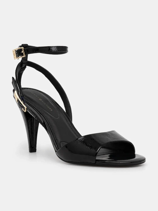 Zdjęcie produktu Tommy Hilfiger szpilki skórzane TH ELEGANT PATENT SANDAL czarny
