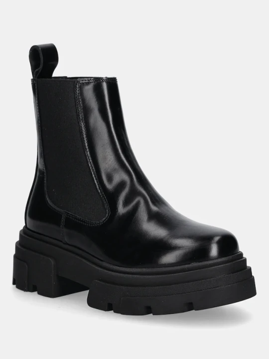 Zdjęcie produktu Tommy Hilfiger sztyblety skórzane TH SHINY LEATHER CHELSEA czarny
