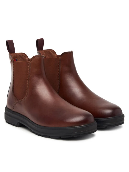Zdjęcie produktu Tommy Hilfiger Sztyblety Th Flag Outdoor Chelsea Boot FW0FW09573 Brązowy