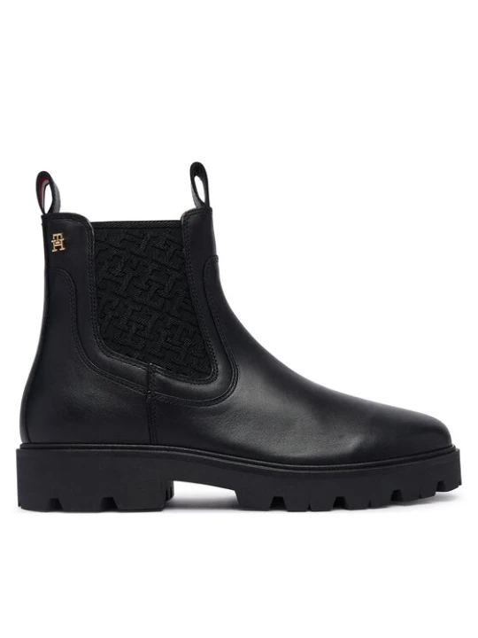 Zdjęcie produktu Tommy Hilfiger Sztyblety Th Monogram Leather Chelsea Boot FW0FW09562 Czarny