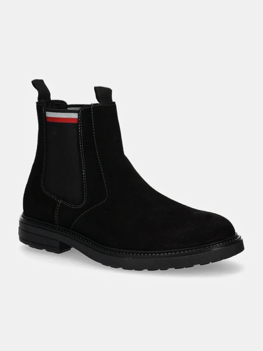 Zdjęcie produktu Tommy Hilfiger sztyblety zamszowe HILIFGER OUTDOOR SUEDE CHELSEA czarny