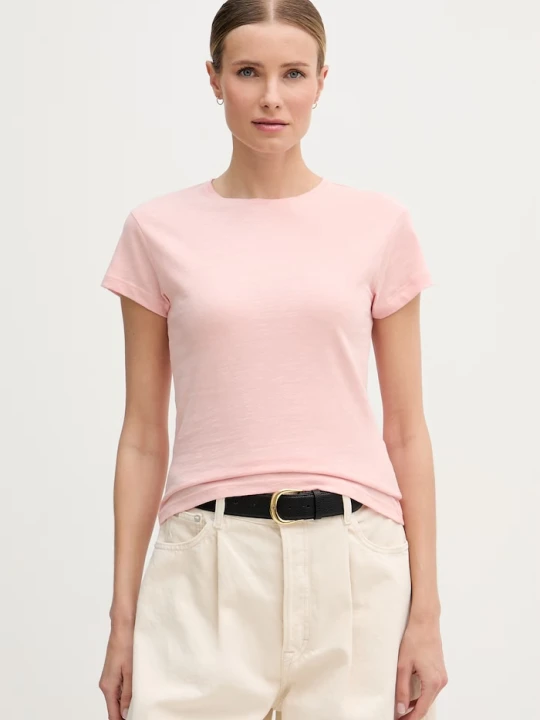 Zdjęcie produktu Tommy Hilfiger T-shirt basic damski bawełniany różowy