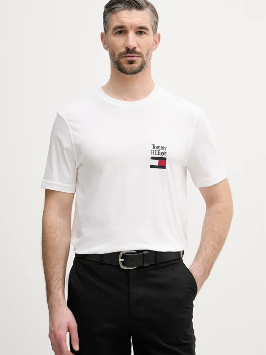 Zdjęcie produktu Tommy Hilfiger t-shirt basic męski bawełniany biały