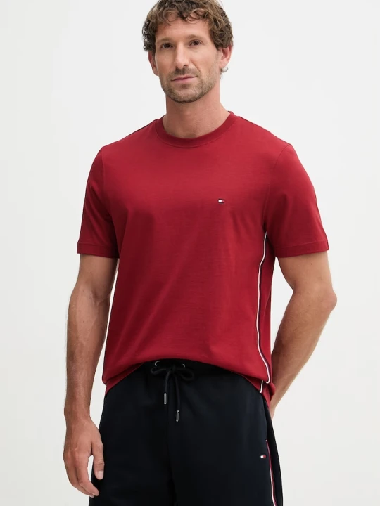 Zdjęcie produktu Tommy Hilfiger t-shirt basic męski bawełniany bordowy