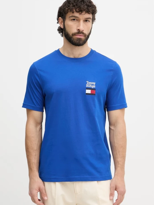 Zdjęcie produktu Tommy Hilfiger t-shirt basic męski bawełniany niebieski