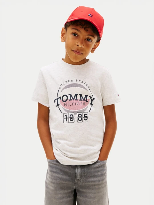Zdjęcie produktu Tommy Hilfiger T-Shirt Basketball Graphic KB0KB10277 M Szary jasny Regular Fit