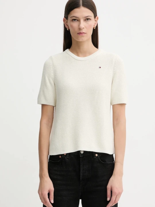 Zdjęcie produktu Tommy Hilfiger t-shirt bawełniany beżowy