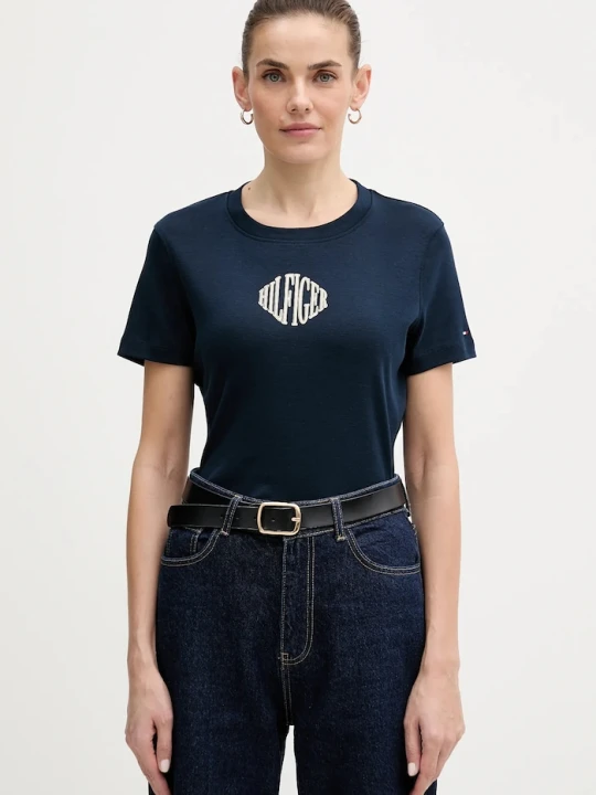 Zdjęcie produktu Tommy Hilfiger t-shirt bawełniany granatowy