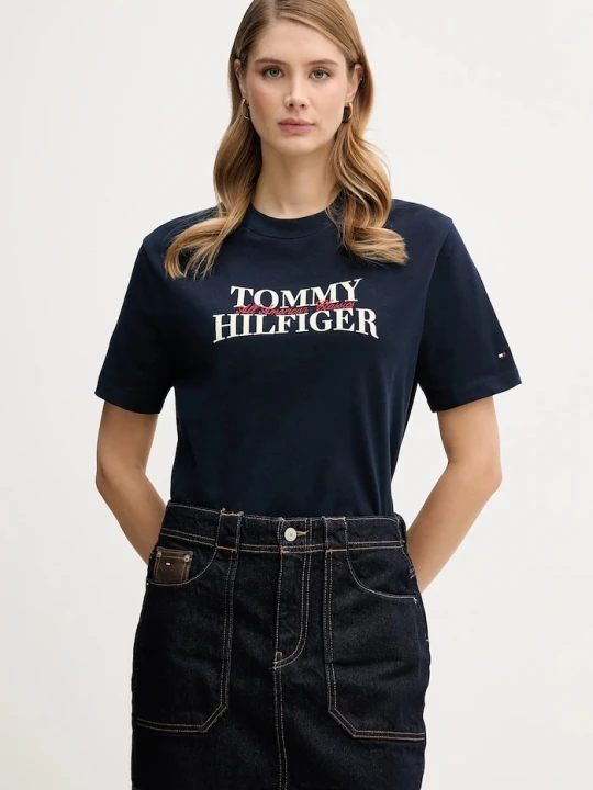 Zdjęcie produktu Tommy Hilfiger t-shirt bawełniany granatowy