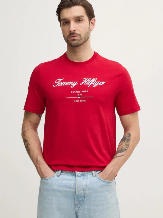 Zdjęcie produktu Tommy Hilfiger T-shirt męski bawełniany czerwony