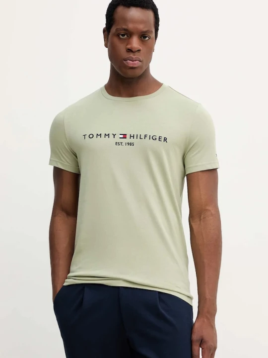 Zdjęcie produktu Tommy Hilfiger t-shirt bawełniany zielony